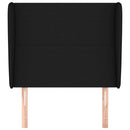 sengegavl med kanter 93x23x118/128 cm stof sort