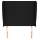 sengegavl med kanter 103x23x118/128 cm stof sort