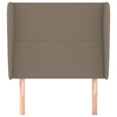 sengegavl med kanter 103x23x118/128 cm stof gråbrun