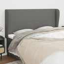 sengegavl med kanter 183x23x118/128 cm stof mørkegrå