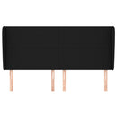 sengegavl med kanter 183x23x118/128 cm stof sort