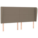 sengegavl med kanter 183x23x118/128 cm stof gråbrun