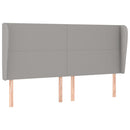 sengegavl med kanter 203x23x118/128 cm stof lysegrå