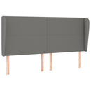 sengegavl med kanter 203x23x118/128 cm stof mørkegrå