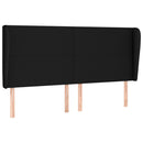 sengegavl med kanter 203x23x118/128 cm stof sort