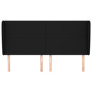 sengegavl med kanter 203x23x118/128 cm stof sort