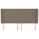 sengegavl med kanter 203x23x118/128 cm stof gråbrun