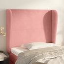 sengegavl med kanter 83x23x118/128 cm fløjl pink