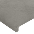 sengegavl med kanter 93x23x118/128 cm fløjl lysegrå