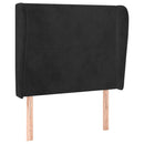 sengegavl med kanter 93x23x118/128 cm fløjl sort