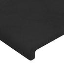 sengegavl med kanter 93x23x118/128 cm fløjl sort