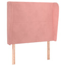 sengegavl med kanter 103x23x118/128 cm fløjl lyserød
