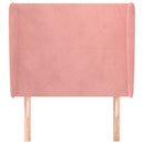 sengegavl med kanter 103x23x118/128 cm fløjl lyserød