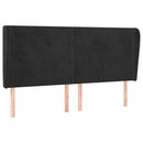 sengegavl med kanter 163x23x118/128 cm fløjl sort