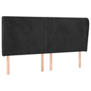 sengegavl med kanter 183x23x118/128 cm fløjl sort