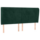 sengegavl med kanter 183x23x118/128 cm fløjl mørkegrøn