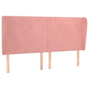 sengegavl med kanter 183x23x118/128 cm fløjl lyserød