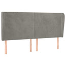 sengegavl med kanter 203x23x118/128 cm fløjl lysegrå