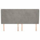 sengegavl med kanter 203x23x118/128 cm fløjl lysegrå