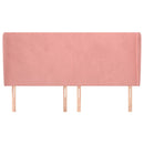 sengegavl med kanter 203x23x118/128 cm fløjl lyserød