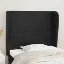 sengegavl med kanter 83x23x118/128 cm kunstlæder sort