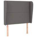 sengegavl med kanter 83x23x118/128 cm kunstlæder grå