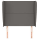 sengegavl med kanter 83x23x118/128 cm kunstlæder grå