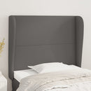 sengegavl med kanter 83x23x118/128 cm kunstlæder grå