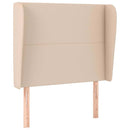 sengegavl med kanter 83x23x118/128 cm kunstlæder cappuccino