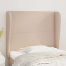 sengegavl med kanter 83x23x118/128 cm kunstlæder cappuccino