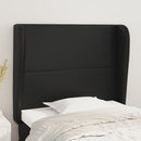 sengegavl med kanter 93x23x118/128 cm kunstlæder sort