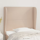 sengegavl med kanter 93x23x118/128 cm kunstlæder cappuccino