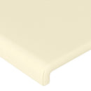 sengegavl med kanter 103x23x118/128 cm kunstlæder cremefarvet