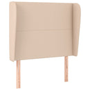 sengegavl med kanter 103x23x118/128 cm kunstlæder cappuccino