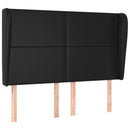 sengegavl med kanter 147x23x118/128 cm kunstlæder sort