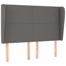 sengegavl med kanter 147x23x118/128 cm kunstlæder grå