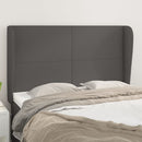 sengegavl med kanter 147x23x118/128 cm kunstlæder grå