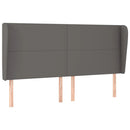 sengegavl med kanter 163x23x118/128 cm kunstlæder grå