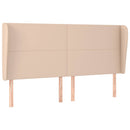 sengegavl med kanter 163x23x118/128 cm kunstlæder cappuccino