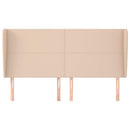 sengegavl med kanter 163x23x118/128 cm kunstlæder cappuccino