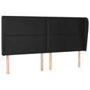 sengegavl med kanter 183x23x118/128 cm kunstlæder sort