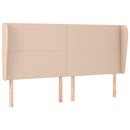 sengegavl med kanter 183x23x118/128 cm kunstlæder cappuccino