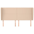 sengegavl med kanter 183x23x118/128 cm kunstlæder cappuccino