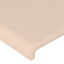 sengegavl med kanter 183x23x118/128 cm kunstlæder cappuccino