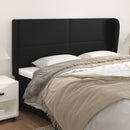 sengegavl med kanter 203x23x118/128 cm kunstlæder sort