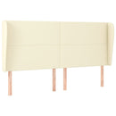 sengegavl med kanter 203x23x118/128 cm kunstlæder cremefarvet
