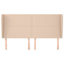 sengegavl med kanter 203x23x118/128 cm kunstlæder cappuccino