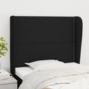 sengegavl med kanter 83x23x118/128 cm stof sort