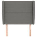 sengegavl med kanter 93x23x118/128 cm stof mørkegrå