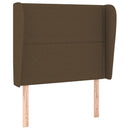 sengegavl med kanter 93x23x118/128 cm stof mørkebrun